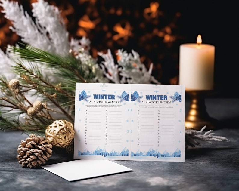 Winter A-Z Words Game, Winter Word Games