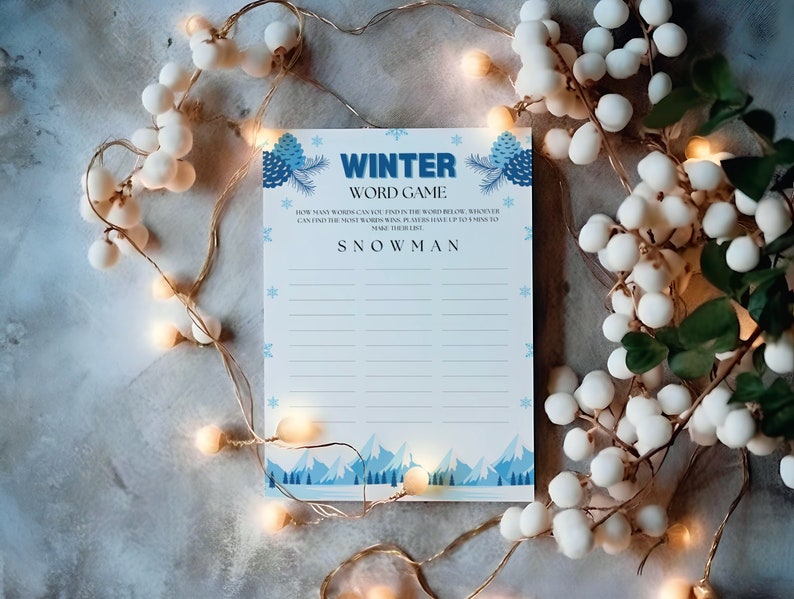 Winter Word Finder Game, Winter Word Finder Games