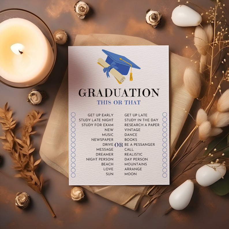 Graduation This or That Game, This or That, Graduation Party, Graduation Games, Printable Games, Graduation, Graduation Game, Class of 2024